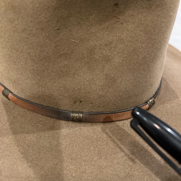 VTG The Roundup 4X Beaver Quality Western Hat Leather Metal Strap SZ 6 3/4 - Picture 14 of 14